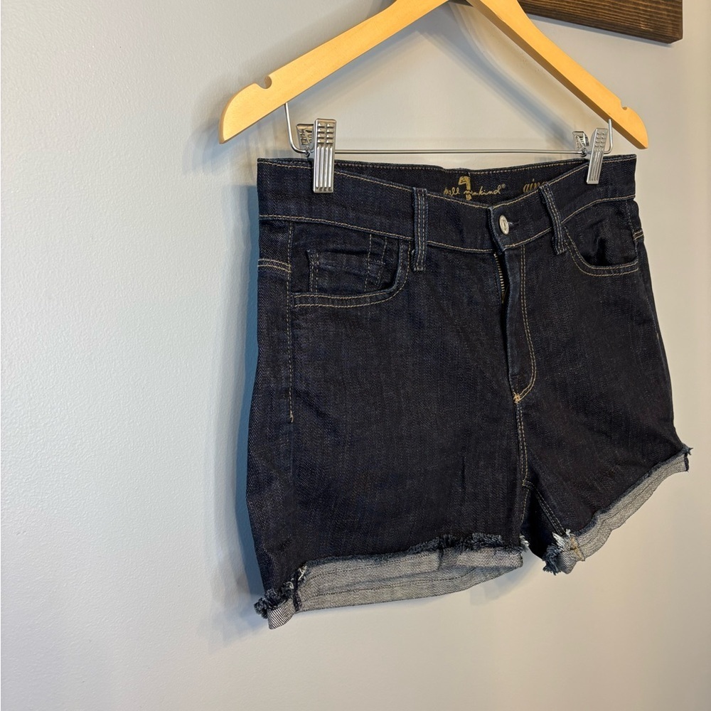 7 For All Mankind Dark Blue Cuffed Jean Shorts size 29 - Picture 2 of 10
